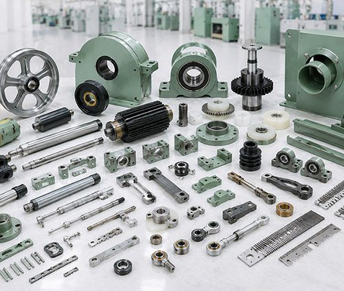 Ring frame spare parts close-up